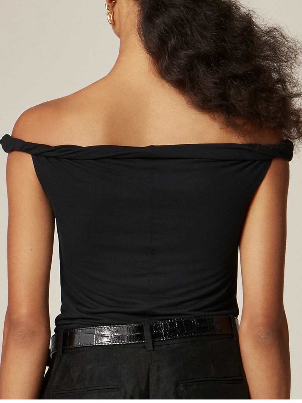 J.CREW Off-the-shoulder twist tank top matte jersey 2XS Going Out Clean Girl - Picture 2 of 12